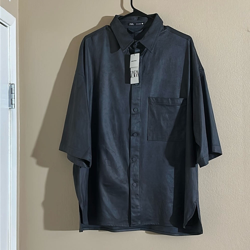 NEW! Zara Washed Effect Polyester Shirt - Size: XL